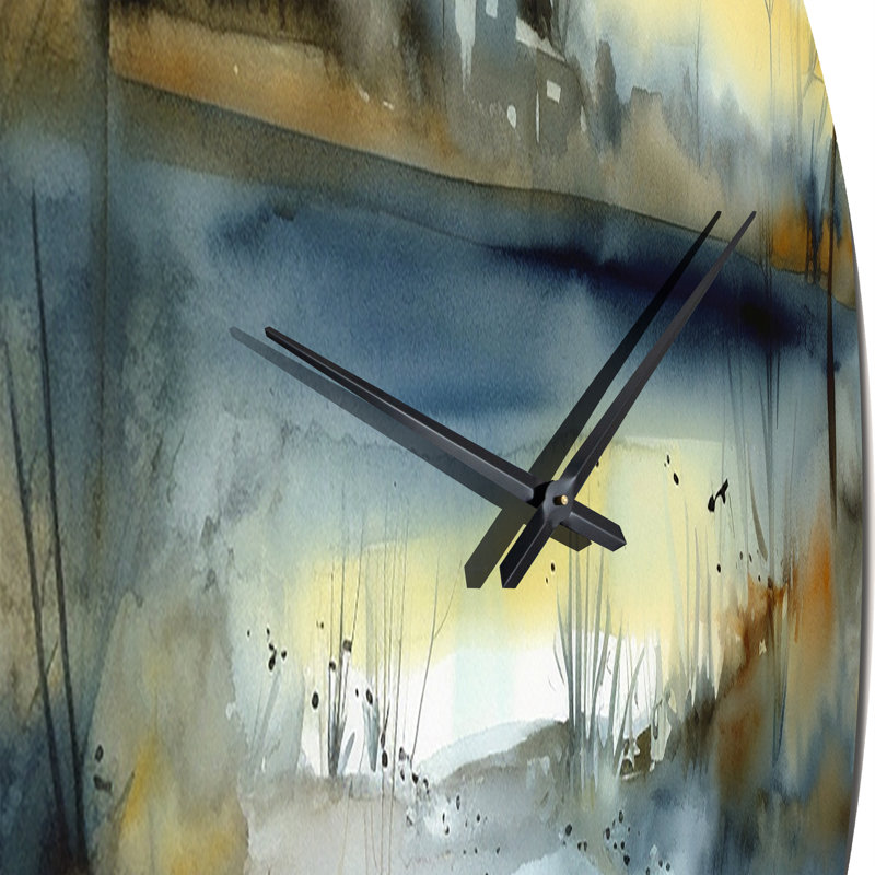 Horloge murale Summer Lake Landscape Illustration I, Moyenne