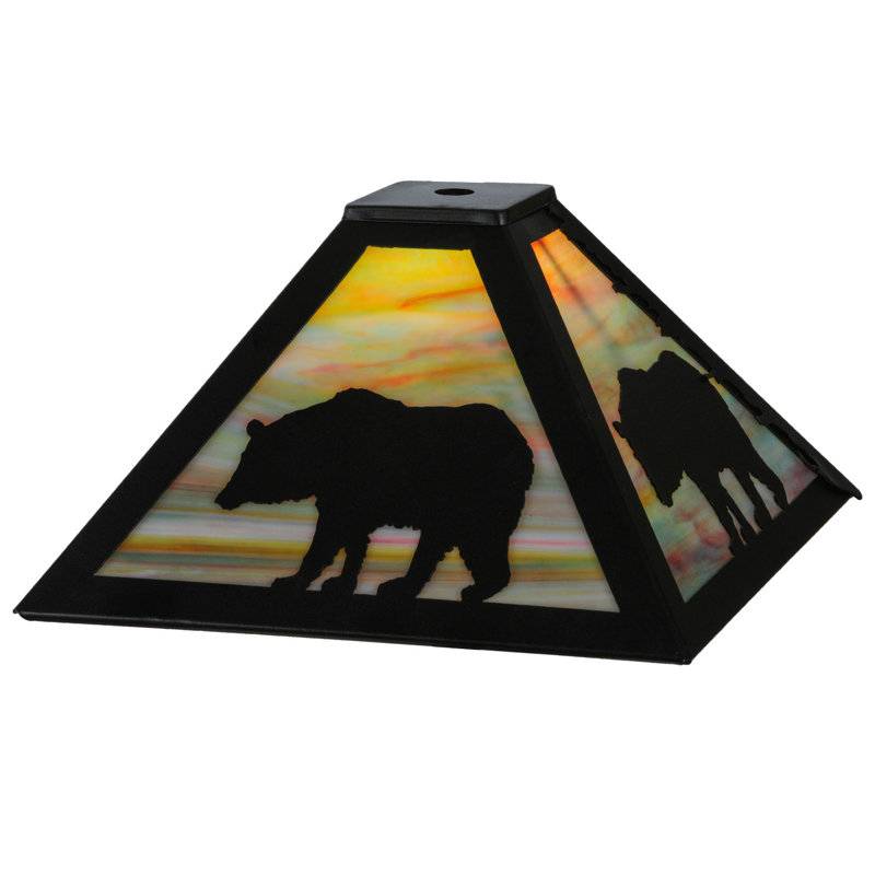 Abat-jour fantaisie en verre 6,5 "en noir / vert