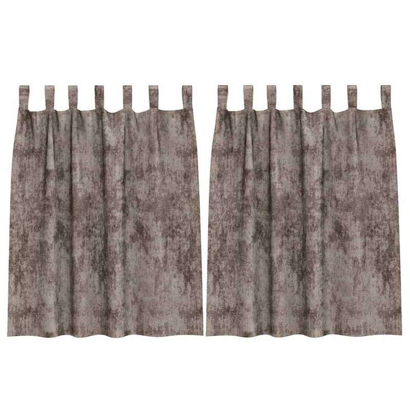 Alithia Velvet Room Darkening Curtain Pair, 140cm Width x 140cm Drop, Cappuccino