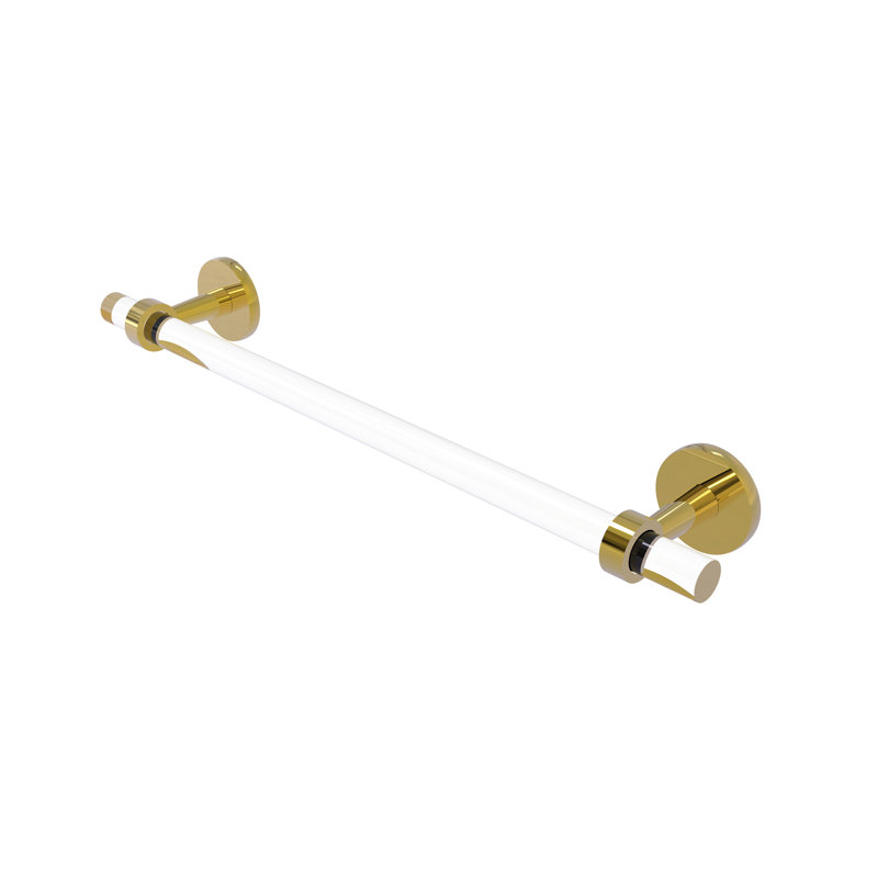 Barre à serviettes murale clearview, Laiton poli, H 3,8 po x l 34 po x P 2,6 po