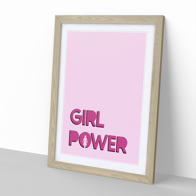Power - Picture Frame Typography, 36cm H x 27cm W x 2cm D, Oak Framed