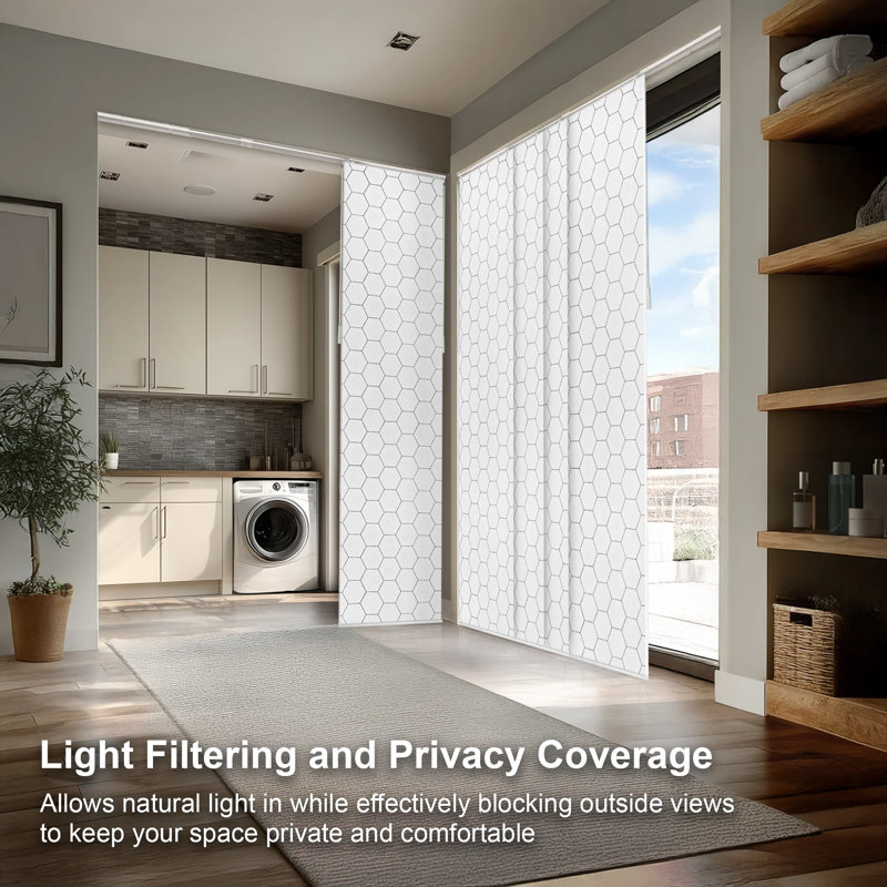 Motorized Semi Sheer Vertical Blind, Hexagon
