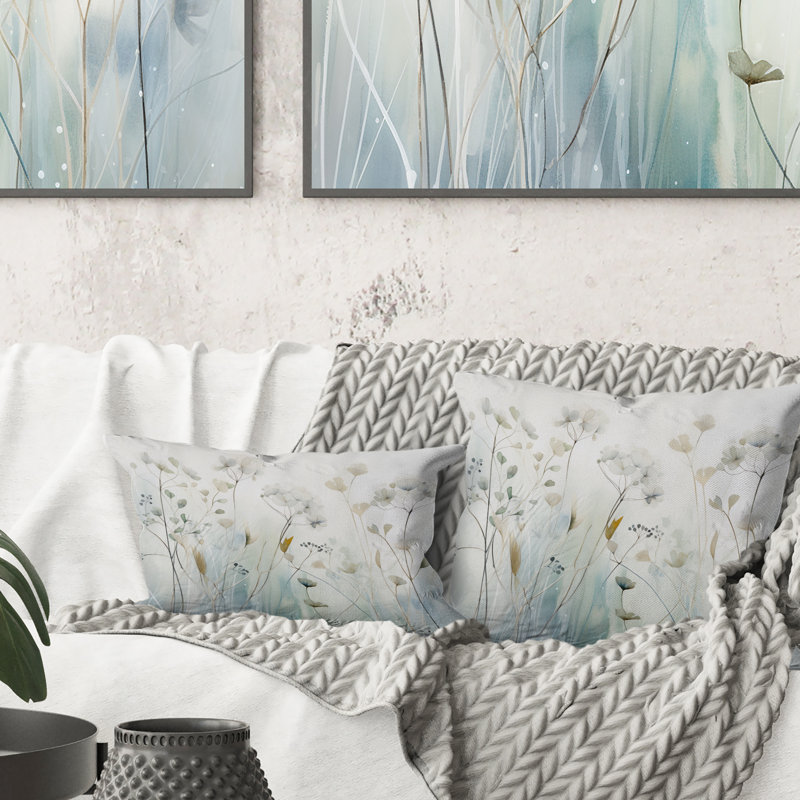 Coussin Blue Botanical Oasis I - Abstract Botanicals