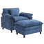 Chenille Oversized Accent Armchair With Ottoman-14780611