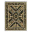 Hand Knotted Wool Area Rug in Black, Gold