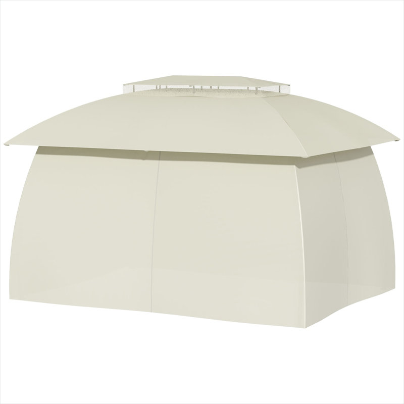 Pavillon de jardin ou de jardin, combinant 10 pi x 13 pi, beige chaud et acier beige et polyester avec 13 pi x 9,7 pi