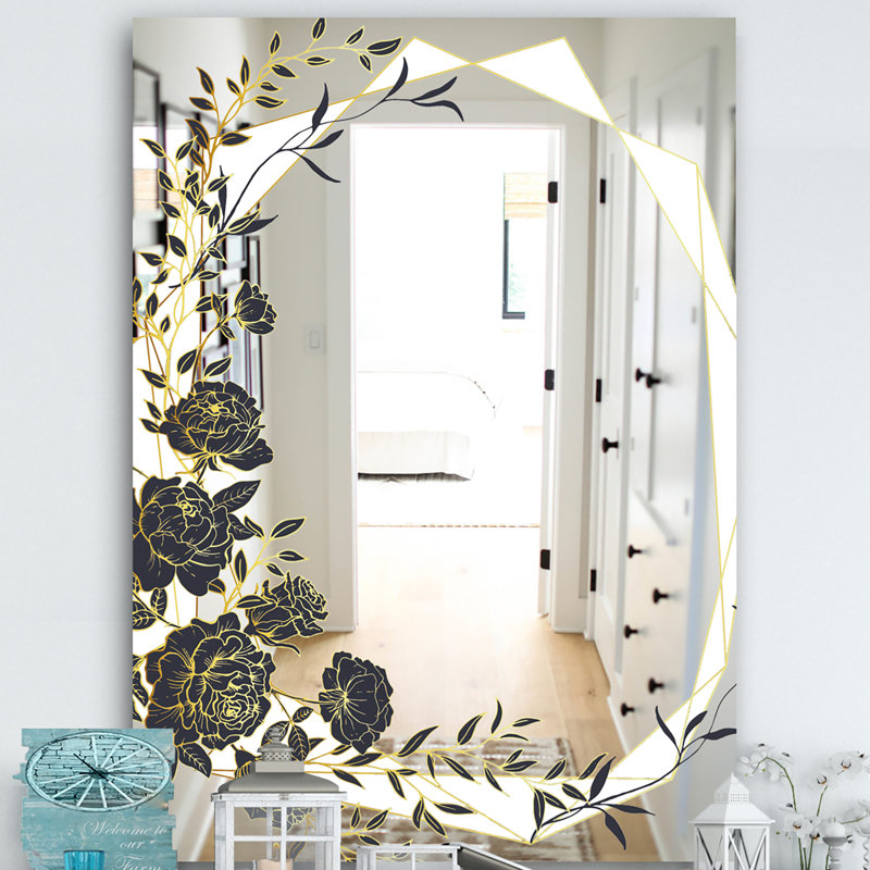 Miroir de salle de bain Botanical Obsidian, H 24 po x l 32 po