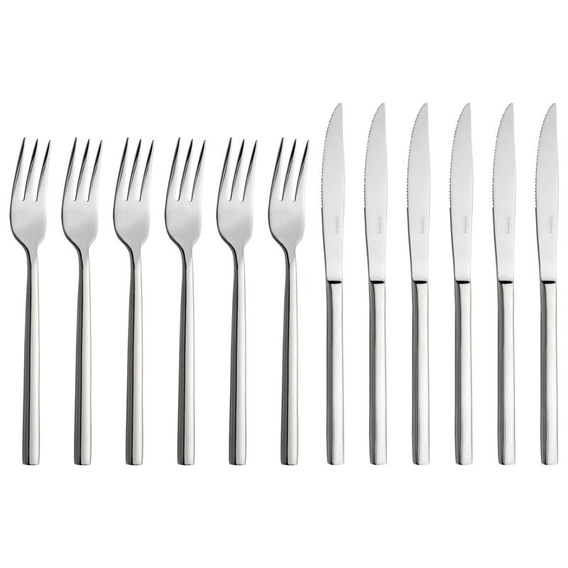 Grunwerg Chopstick Collection 12 Piece Steak Knife & Fork Set
