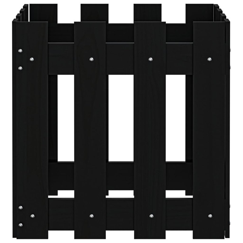Nabeela Wood Planter Box, 40cm H x 40cm W x 40cm D, Black