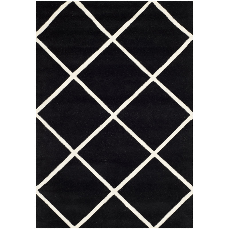 Teresita Geometric Wool Hand Woven Area Rug, Rectangle 122 x 183 cm