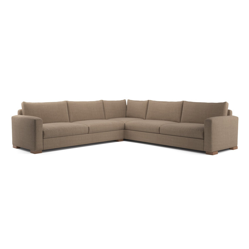 Canapé modulaire en L, Mélange de polyester kaki Nevis