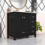 Meuble-lavabo simple autoportant contemporain avec lavabo en céramique et grand rangement-1330091486