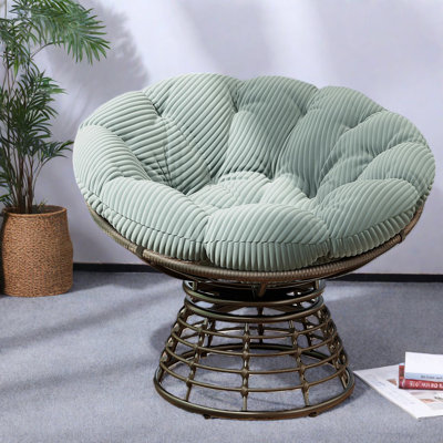 Fauteuil d'appoint ergonomique pivotant en rotin d'acier de style moderne pour le salon