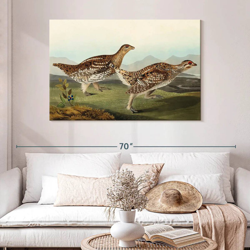 Brampt Sharp Tailed Grouse, 32" H x 48" W