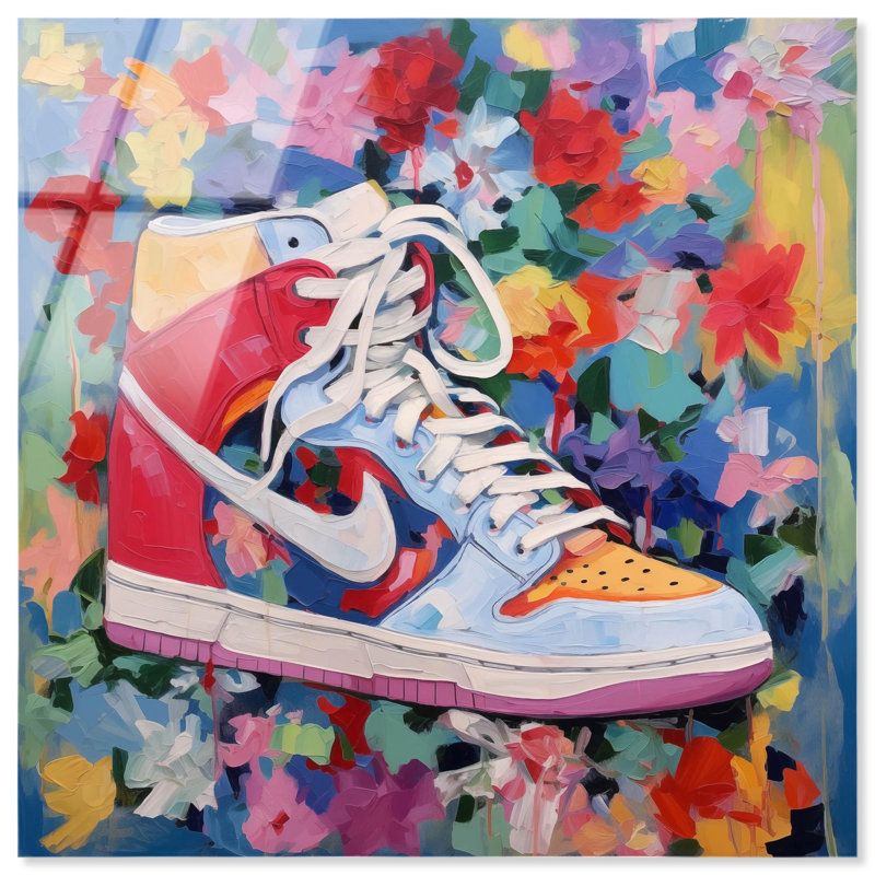 Art mural "Sneaker" lunatique par Art Remedy, prêt à être accroché, H 20 po x l 20 po