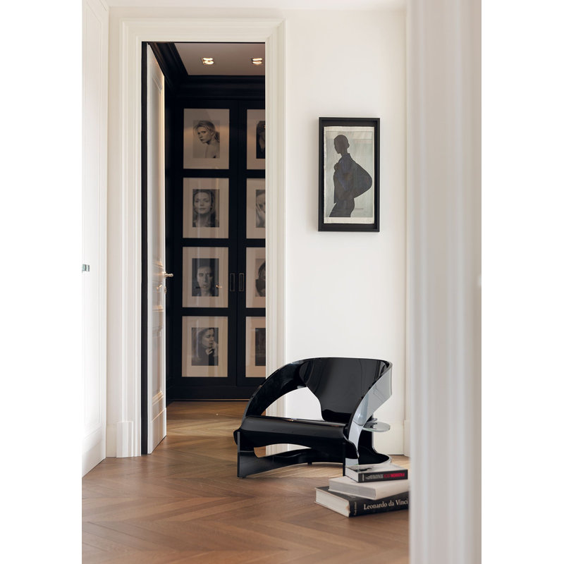 Joe Colombo Outdoor Lounge Chair, Black