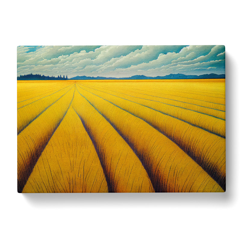 Watercolour Wheat Field Vol.6 - Wrapped Canvas, 40cm H x 60cm W x 3cm D