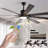 72" Walnut Led Ceiling Fan Light With 8 Wooden Blades, Remote Control, Adjustable Color Temperature For Living Room, Bedroom, Or Dining Room