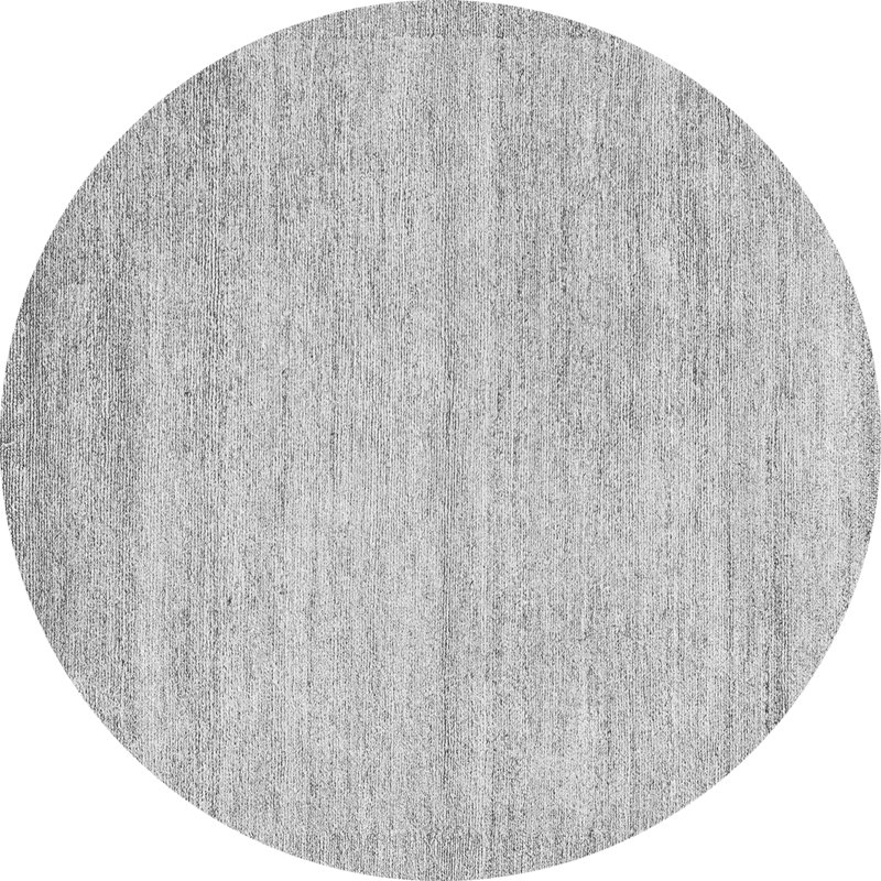 Tapis gris en laine / polyester tissé à la machine Mey Mey, Rond 4 pi