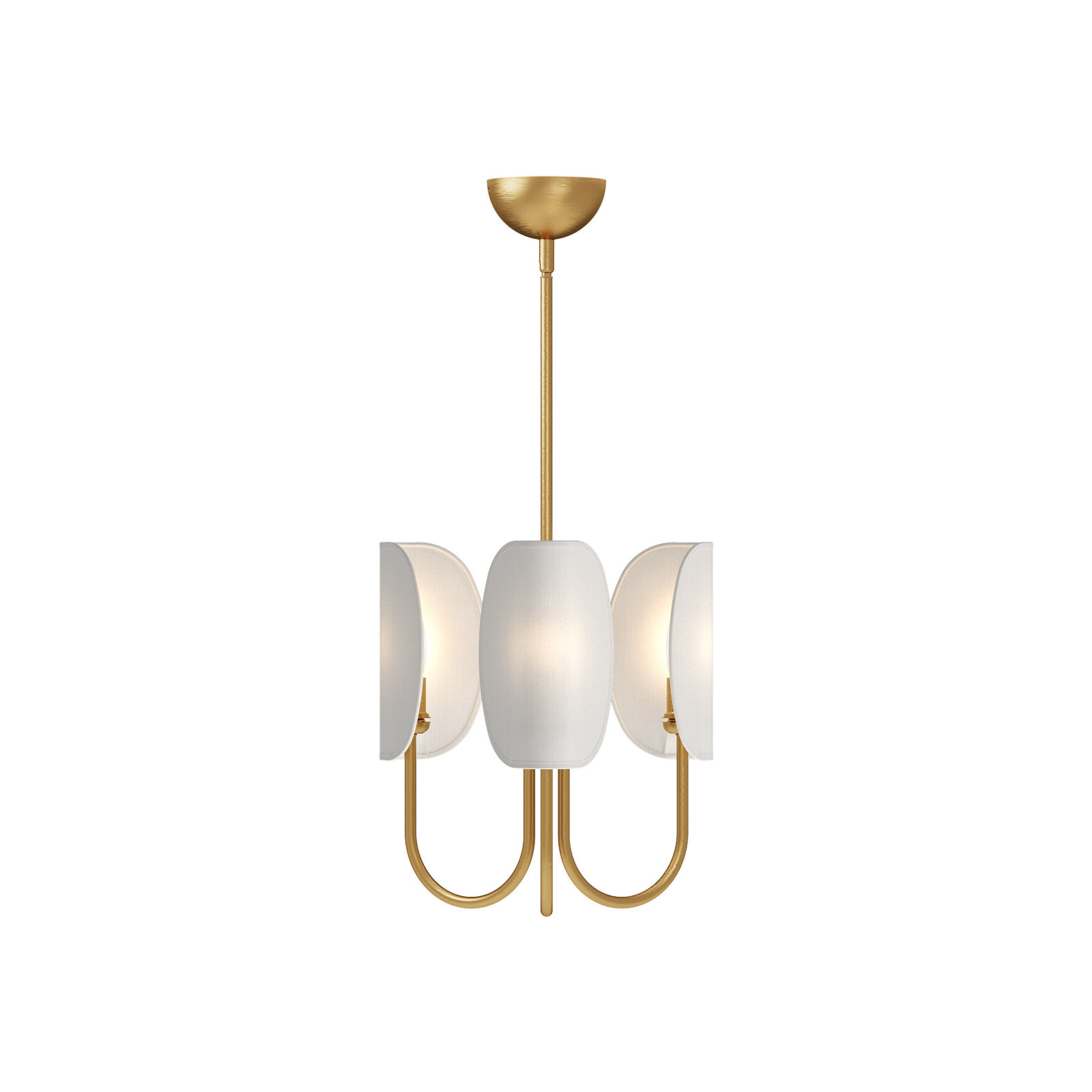 Calline 3 - Light Metal Chandelier, Aged Gold/White