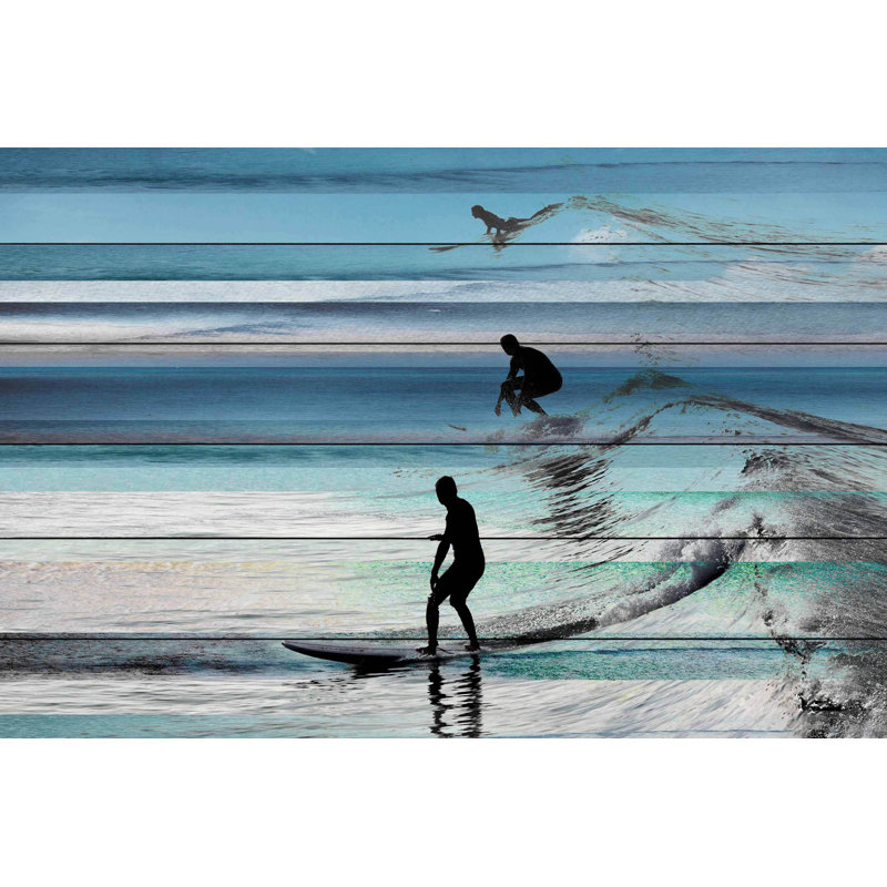 «Wave J saut», reproduction sur bois, H 16 po x l 24 po