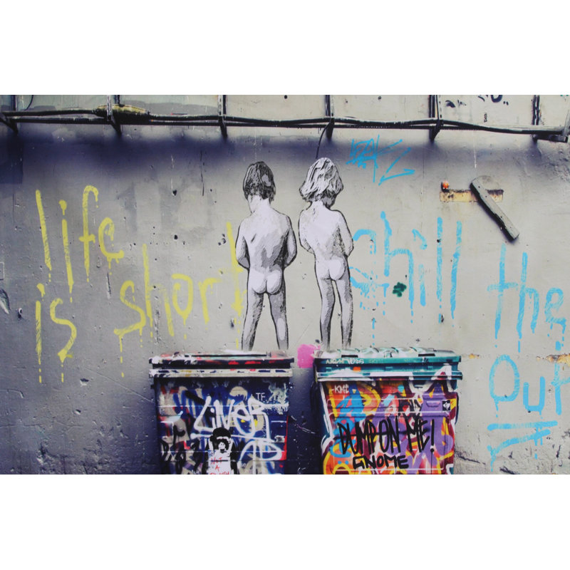Humorous Life Is Short Graffiti Canvas Art 52 x 62 Inches