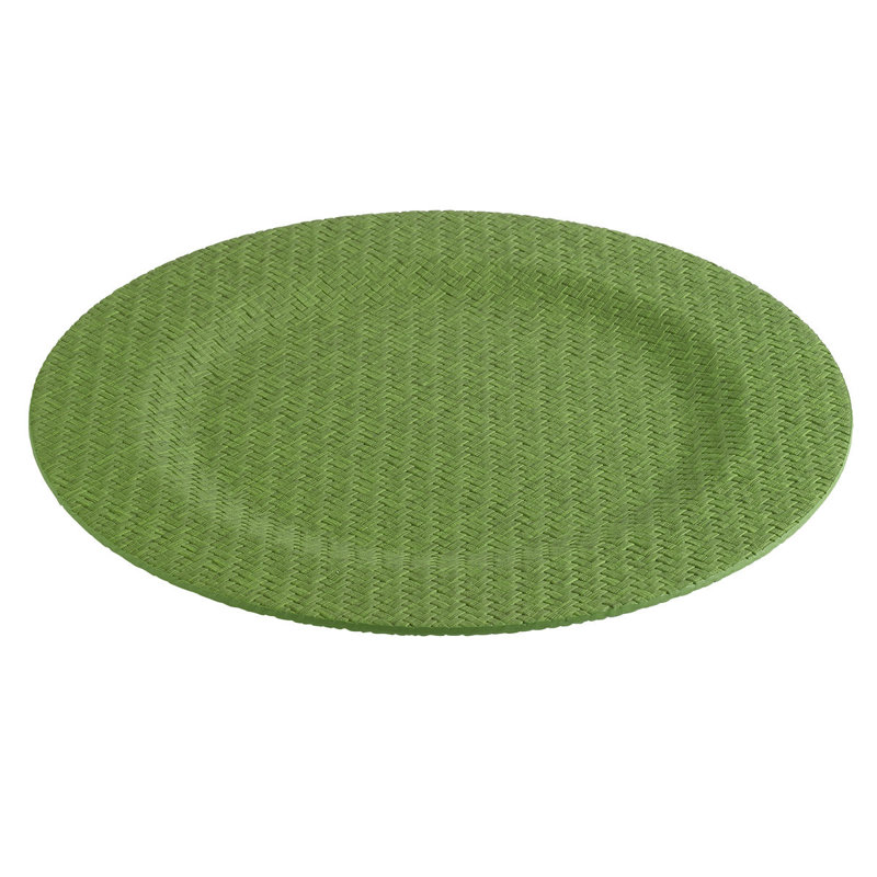 Wicker Vinyl Chargers, Grass