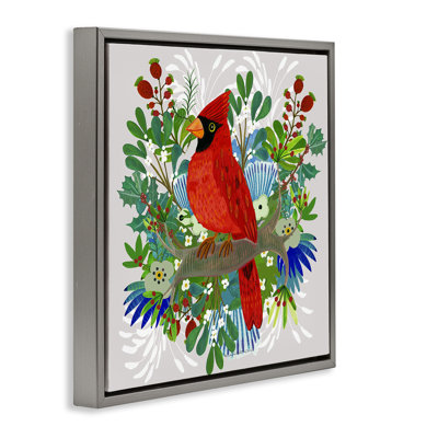 Cadre flottant cardinal Christmas Nestings, design par Kay Widdowson
