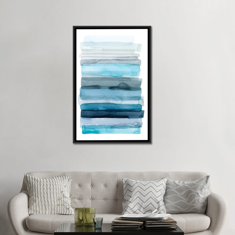 "Tide Drift I" par Grace Popp - reproduction d'art sur toile, H 48 po x l 32 po x P 1,5 po, Toile avec cadre noir