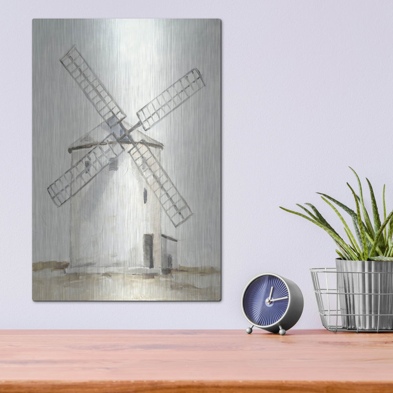  «European Windmill 1» par Ethan Harper, art mural en métal, 12 po x 16 po, H 16 po x l 12 po
