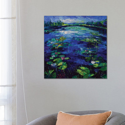 Water Lilies Magic by Mona Edulesco - Wrapped Canvas Painting
