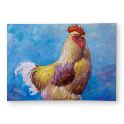 Beautiful Rooster Outdoor Area Rug - Brown Farm Decor