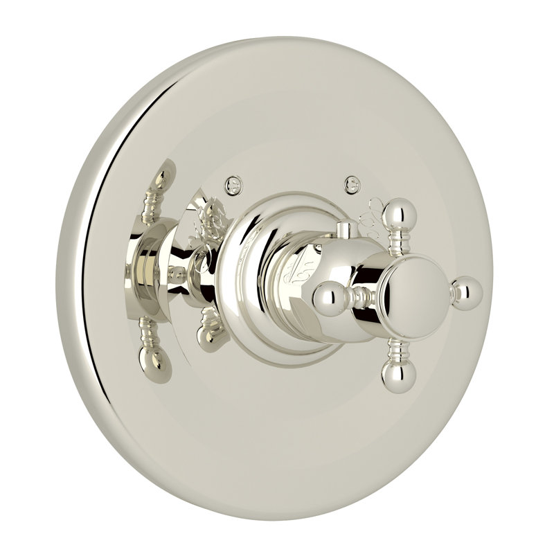 Garniture thermostatique 3/4 po Rohl sans contrôle de volume, Nickel poli