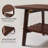Foldable Rubber Wood Coffee Table With Removable Lower Shelf