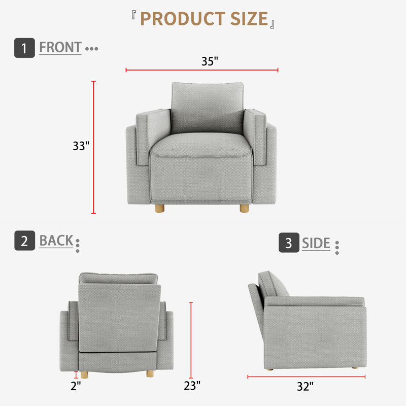Fauteuil Joelie, Mélange de lin gris
