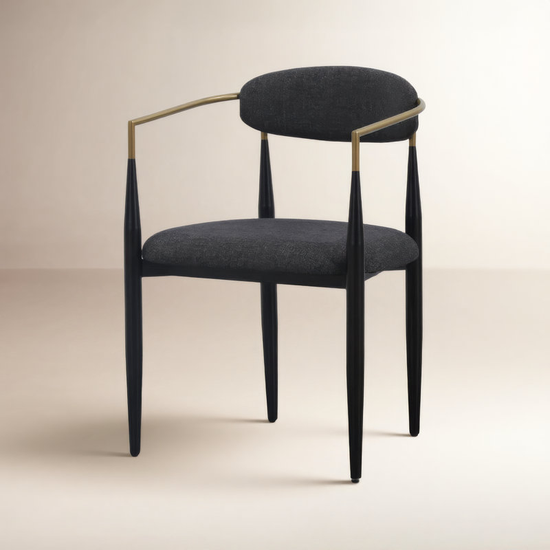 Waldo Ayliana Fabric Arm Chair Dining Chair, Dark Gray