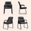 Chaise de conférence 6 pièces en similicuir