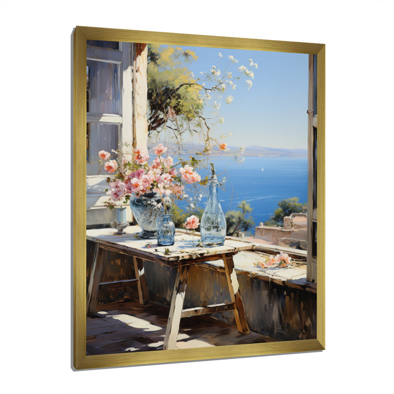 Nautique et plage, impressions sur toile, H 32 po x l 16 po x P 1 po, Encadrement doré