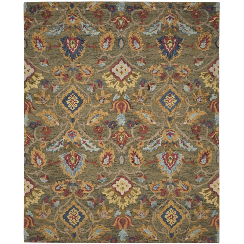 Tansy Wool Floral Indoor Rug, Rectangle 9' x 12'