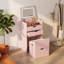 Meuble-lavabo compact 3 en 1 avec miroir à DEL rabattable, tiroirs de grande capacité et espace de rangement dissimulé-546137469