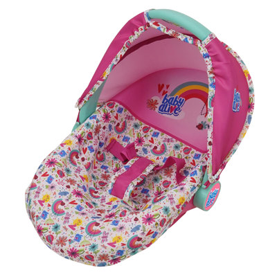 Baby Alive: siège d'auto pour poupée de luxe - rose et arc-en-ciel - 3-en-1, convient aux poupées jusqu'à 18 po, unité multifonctionnelle pouvant être utilisée comme porte-poupée ou chaise d'alimentation, pour les peluches et les animaux en peluch