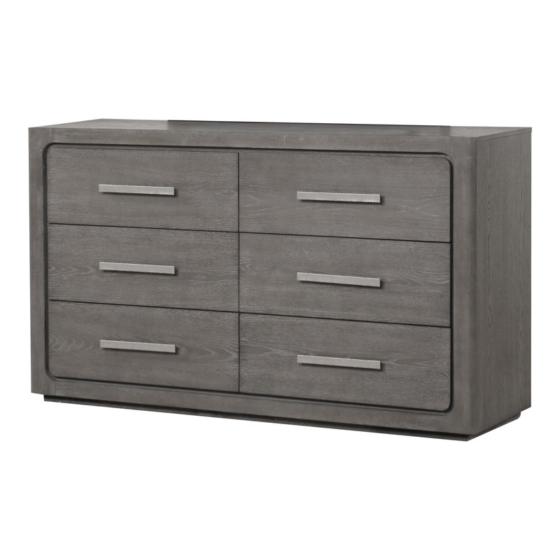 Commode 6 tiroirs Beulah, Gris