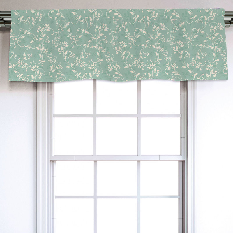 Sateen Floral Ruffled Window Valance