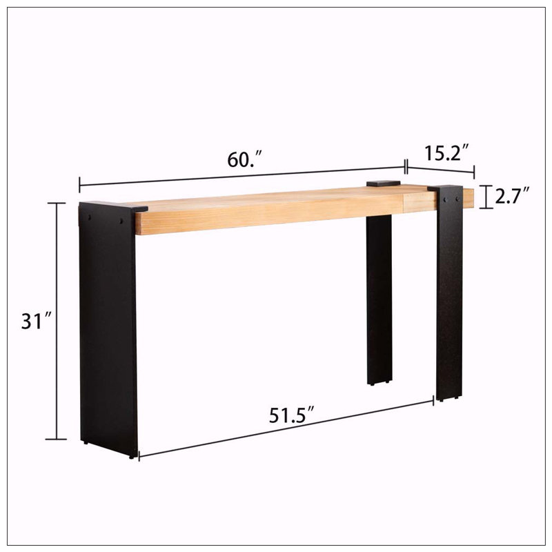 60"Console Table with Engineered Wood Top