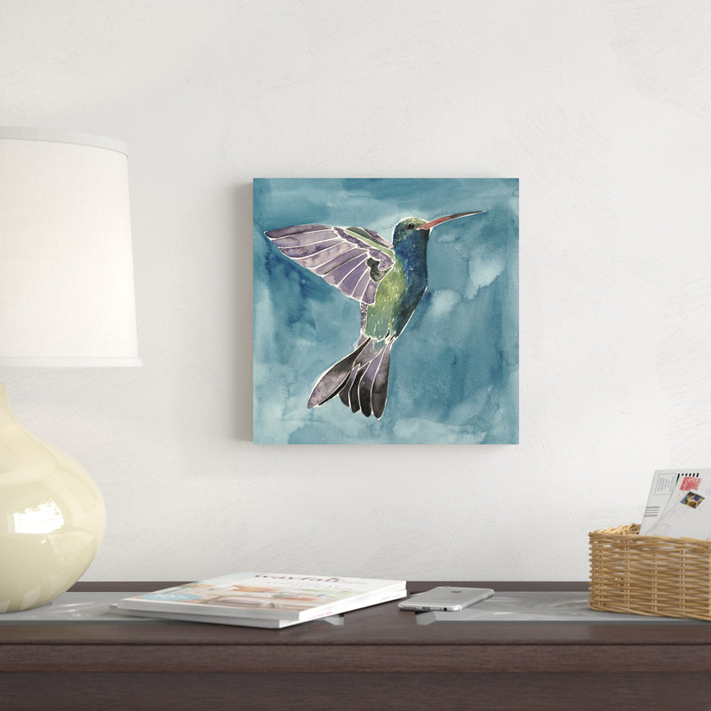 Aquarelle, colibri I, H 12 po x l 12 po x P 1,25 po