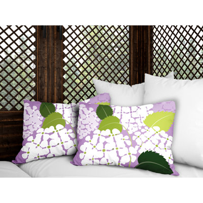 Floral Outdoor Reversible Throw Pillow