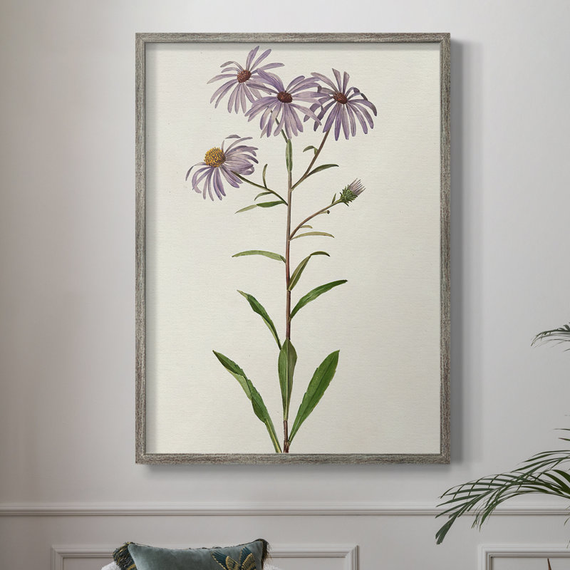Mauve Garden Flowers III, reproduction encadrée - bois massif, H 11 po x l 9 po