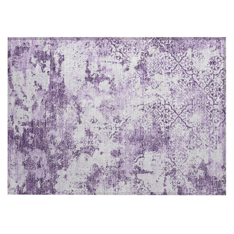 Jedikiah Washable Damask Indoor / Outdoor Rug, Rectangle 1'8" x 2'6"