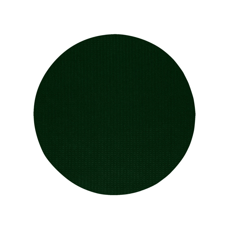 Tapis d'intérieur / extérieur tissé à la machine de couleur unie vert forêt, Rond 3 pi