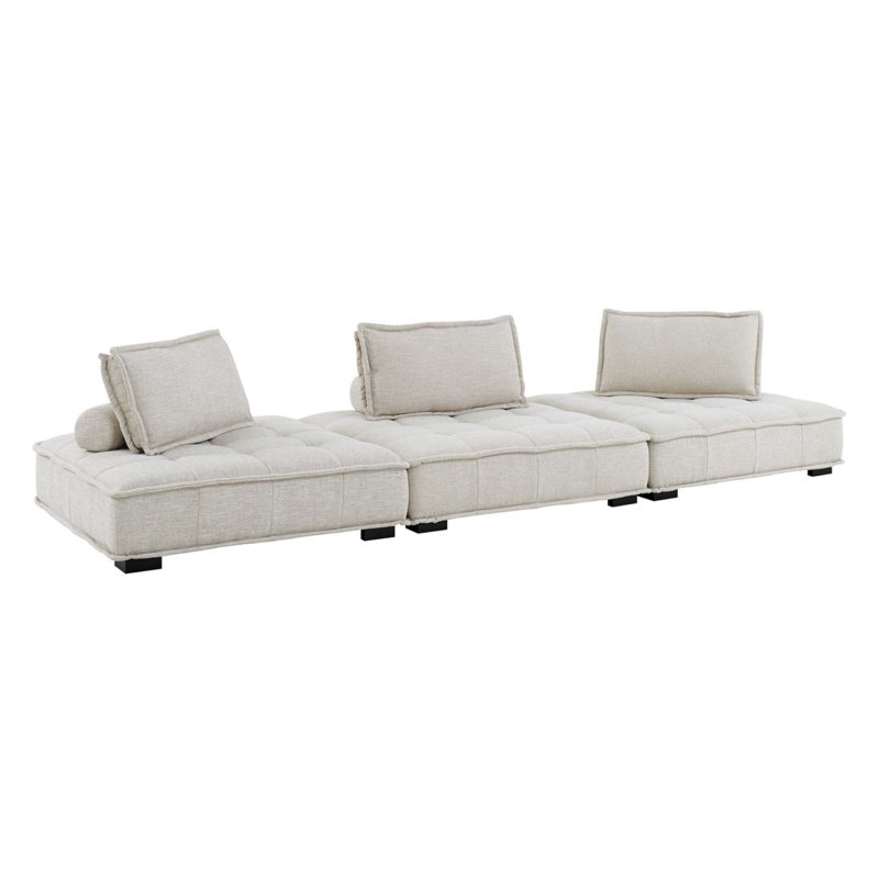 Canapé 3 pièces Saunt, Polyester beige